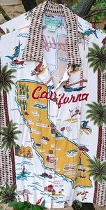 California retro travel print shirt